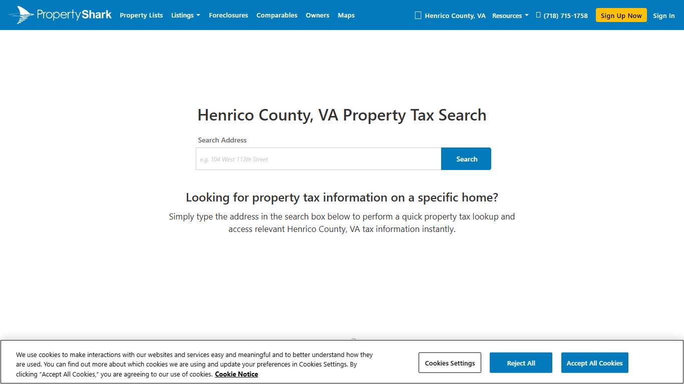 VA Property Tax Search PropertyShark